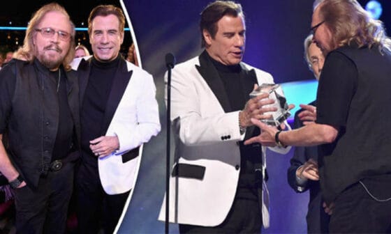 Barry Gibb and John Travolta