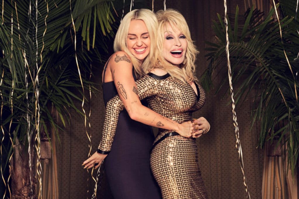 Dolly parton and Miley Cyrus